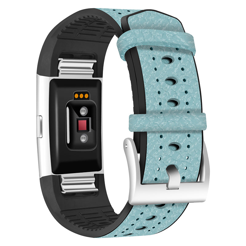 TPU+Cowhide Leather Breathable Adjustable Wrist Strap Replacement Smart Watch Band for Fitbit Charge 2 Charge 2 HR TPU+Cowhide Leather Breathable Adjustable Wrist Strap Replacement Smart Watch Band for Fitbit Charge 2 Charge 2 HR